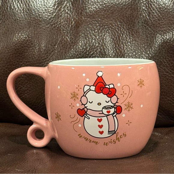 Warm Wishes Hello Kitty Snowman Pink Christmas Mug - Picture 5 of 7